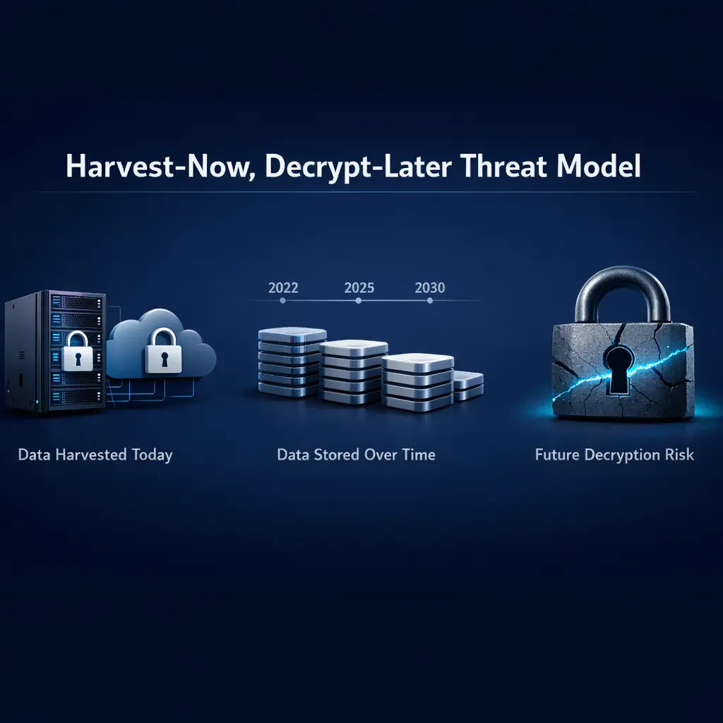 harvest-now decrypt-later attacks and how stored data creates long-term quantum security risk