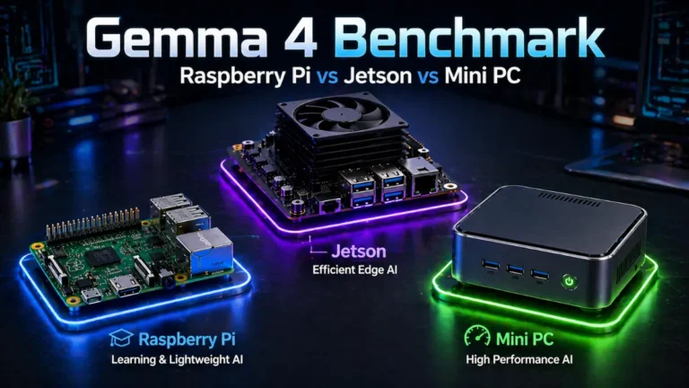 Gemma 4 benchmark comparing Raspberry Pi, Jetson and Mini PC for edge AI performance