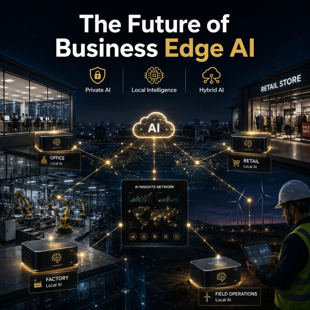 Future of business edge AI with private AI systems, local intelligence, and hybrid AI deployment using Raspberry Pi
