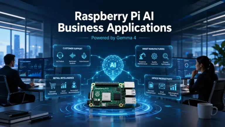 Raspberry Pi AI business applications powered by Gemma 4 for customer support, retail, manufacturing, and offline business intelligence