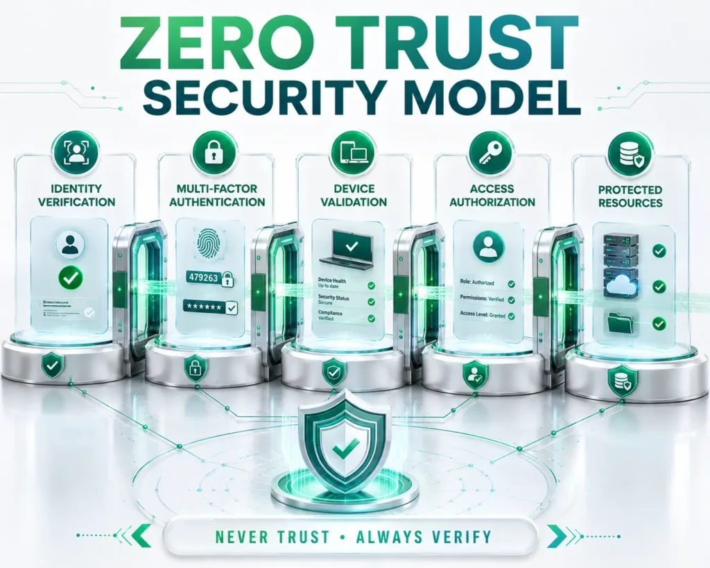 Zero Trust security model for modern cyber defense strategies