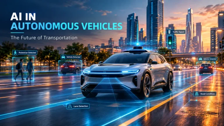 AI in autonomous vehicles driving through a connected smart city