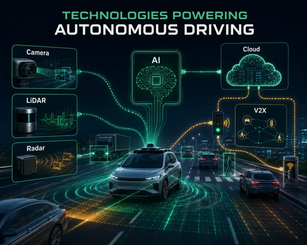 Sensors, LiDAR, radar and V2X connectivity supporting AI in autonomous vehicles